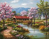 Covered Bridge in Spring by Sung Kim